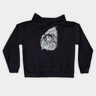 Roaring Bear breaking through the Mist in a Lightning Storm Tattoo Design Kids Hoodie